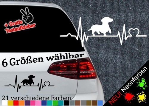 Herzschlag dackel aufkleber - herzschlag, 6