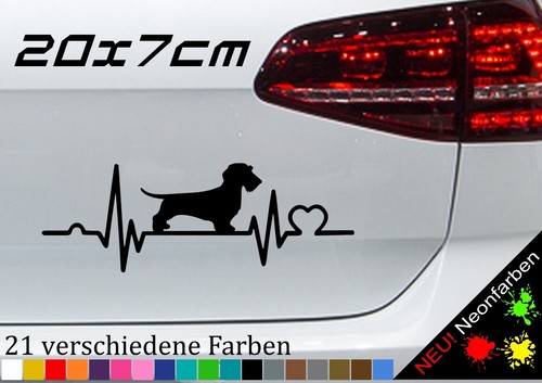 Herzschlag dackel aufkleber - herzschlag,