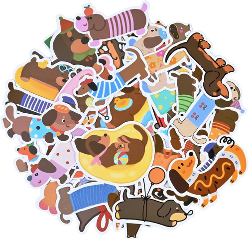 Dackel sticker set - dackel, wasserfest