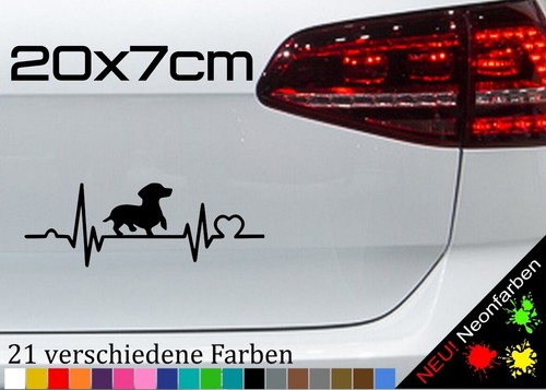 Herzschlag dackel aufkleber - dackel,
