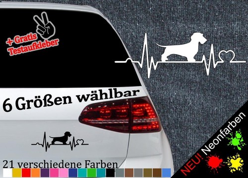 Herzschlag dackel aufkleber - herzschlag,