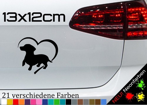 Dackel herz aufkleber - dackel,